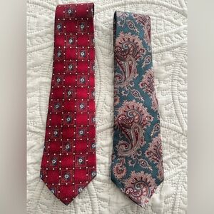 Pierre Cardin Set of 2 Elegant Paisley and Geo Print Tie Set